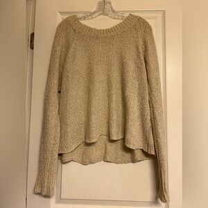 cotton emporium Miriam Scalloped Hem Pullover Cream Knit Sweater Size L